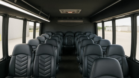 Interior of Charter Bus Company Moore's 15 Passenger Minibus in Moore