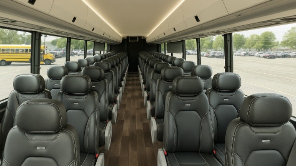 Interior of Charter Bus Company Moore's 20 Passenger Mini bus in Moore