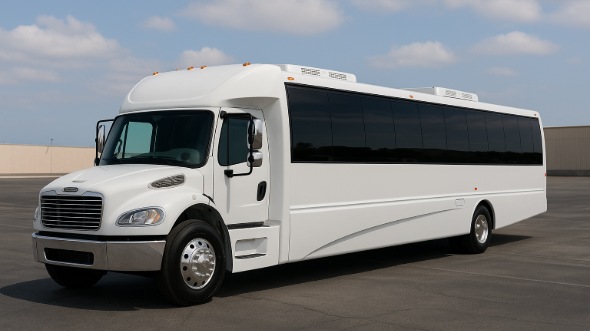 Exterior of Charter Bus Company Moore's 25 Passenger Mini bus in Moore