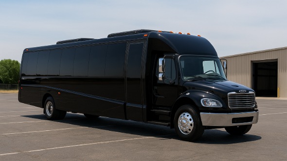 Exterior of Charter Bus Company Moore's 28 Passenger Mini bus in Moore