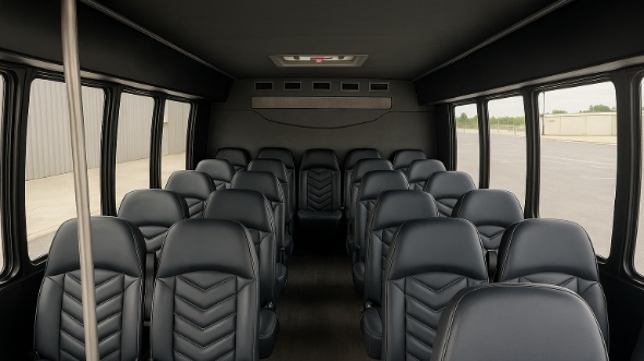 Interior of Charter Bus Company Moore's 30 Passenger Minibus in Moore