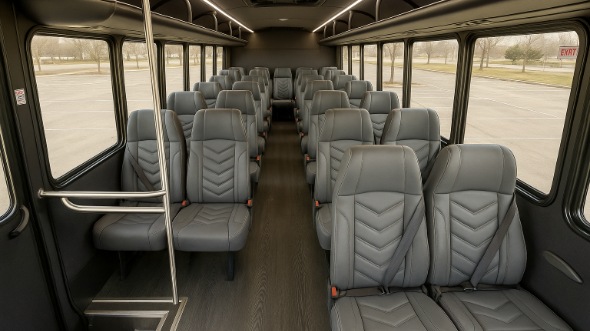 Interior of Charter Bus Company Moore's 35 Passenger Minibus in Moore