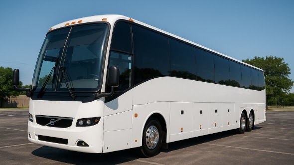 Exterior of Charter Bus Company Moore's 55 Passenger Charter Bus in Moore