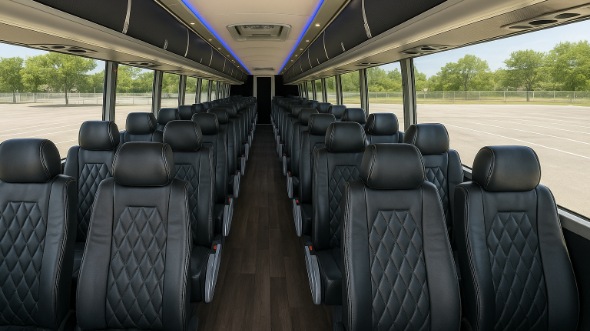 moore 50 passenger charter bus inside