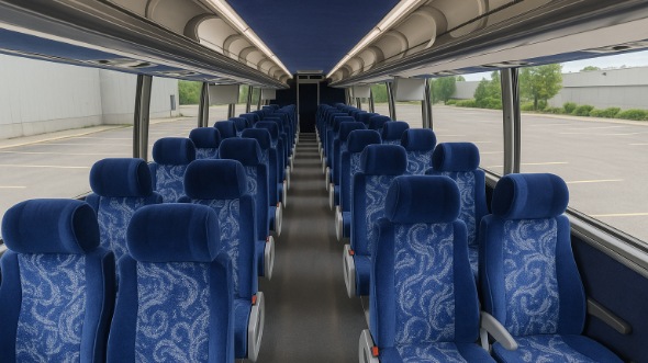 moore 54 passenger charter bus inside