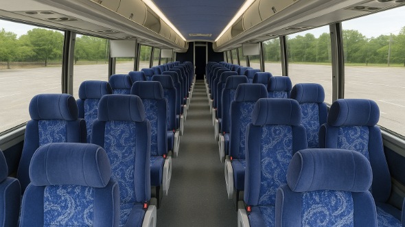 moore 55 passenger charter bus inside