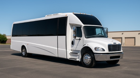 Exterior of Charter Bus Company Moore's Party Bus in Moore