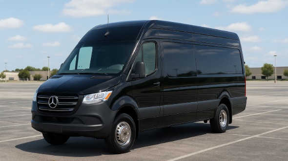 Exterior of Charter Bus Company Moore's Sprinter Limo in Moore